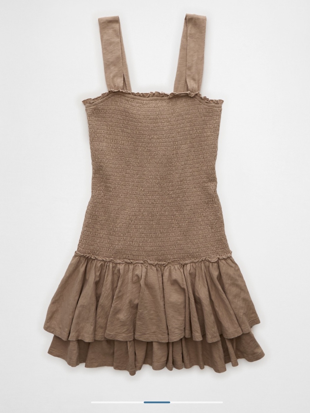 American Eagle Sunchaser Knit Smocked Drop Waist Mini Dress